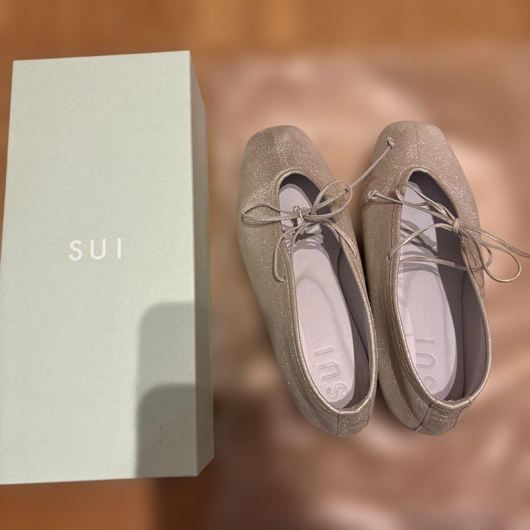 SUI シルバーレースアップシューズ