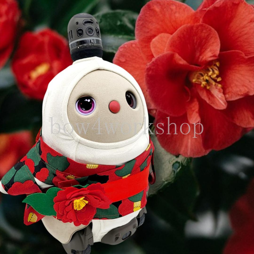 ラボット LOVOT ラボットの服ハンドメイド　カメリア柄お花コサージュ付き浴衣