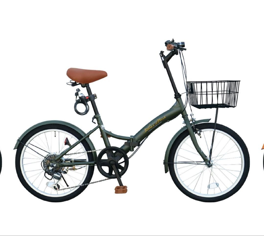 AIJYUカーキ 20インチ 折りたたみ自転車AJ-0201