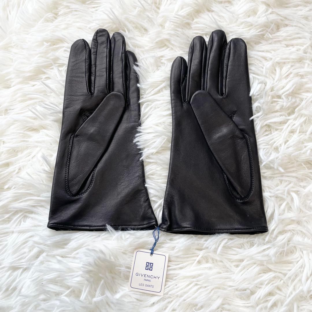 【新品未使用】GIVENCHY ジバンシー レザーグローブ 羊革 手袋 金具ロゴ