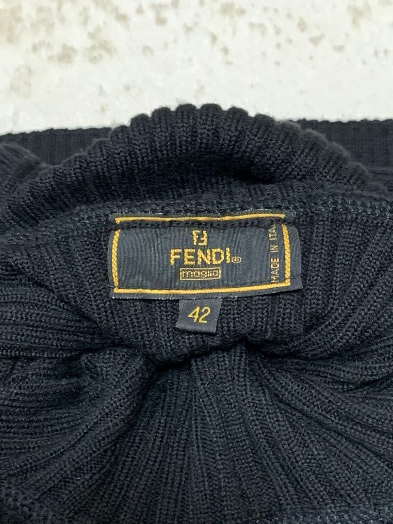 FENDIタートルネック ニットワンピース 黒