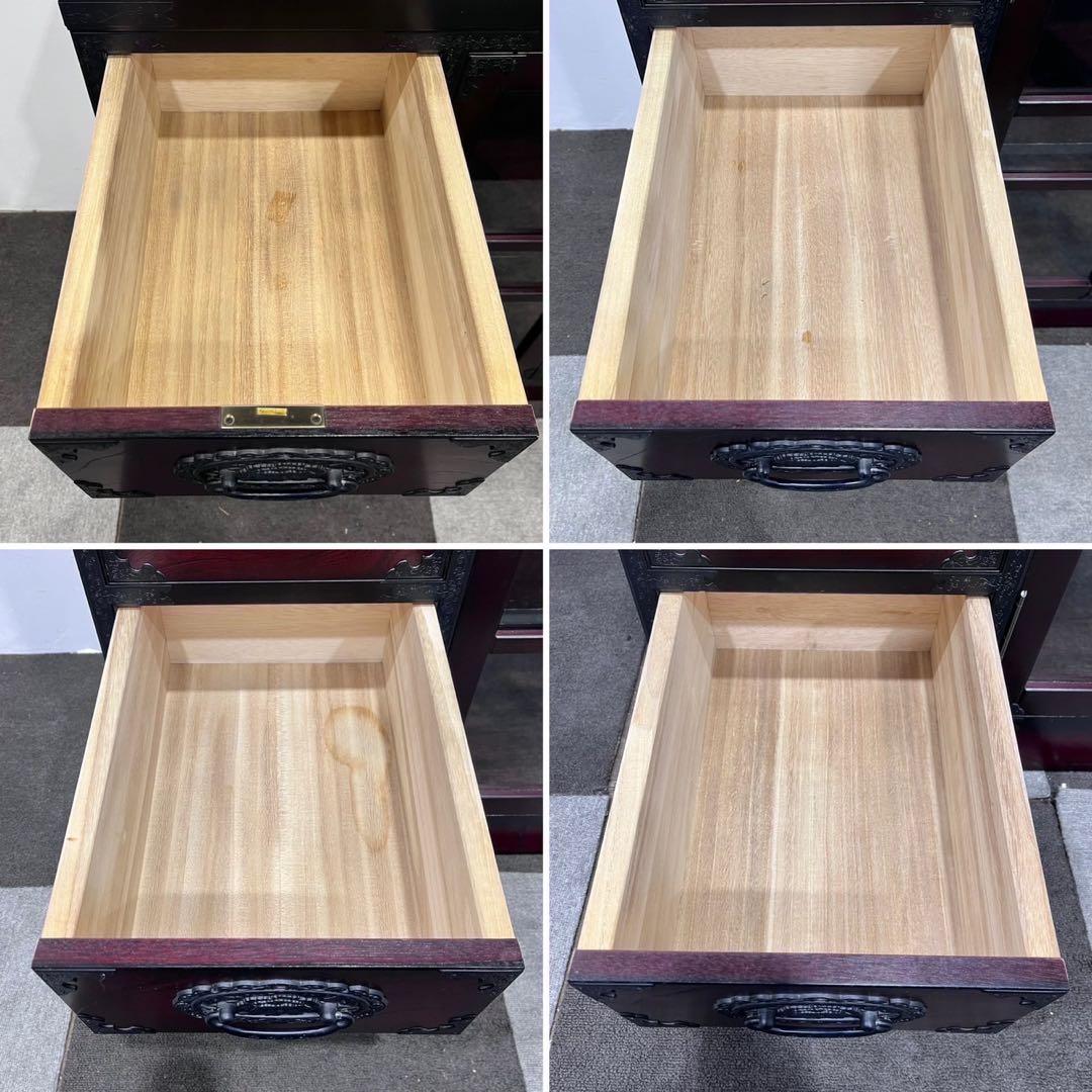 古道具 和箪笥 棚 タンス チェスト ショーケース 木製 什器 家具 De081