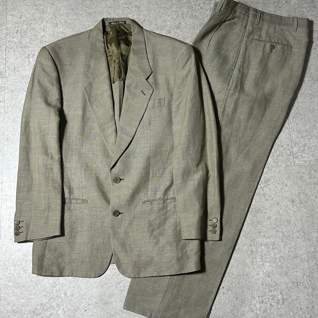 90s Giorgio Armani リネンビスコース セットアップ ベージュ