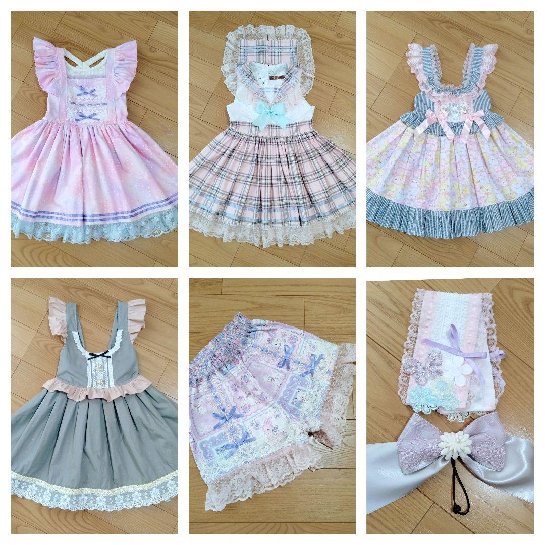 【未使用含む】ハンドメイド URAH様ワンピース＆パンツ＆ヘッドドレス6点セット