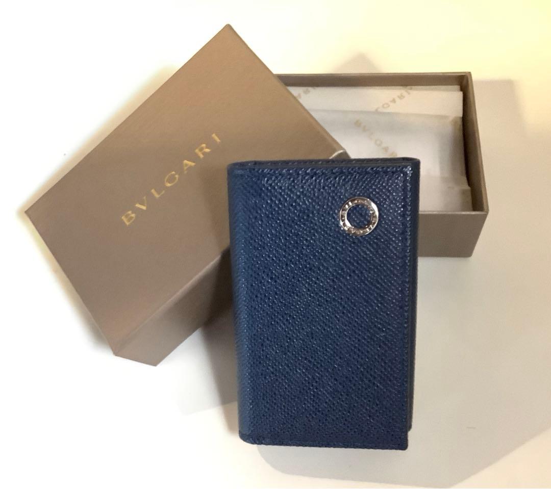 未使用品★BVLGARI★ブルガリ★キーケース★レザー★箱付き★ネイビー色★