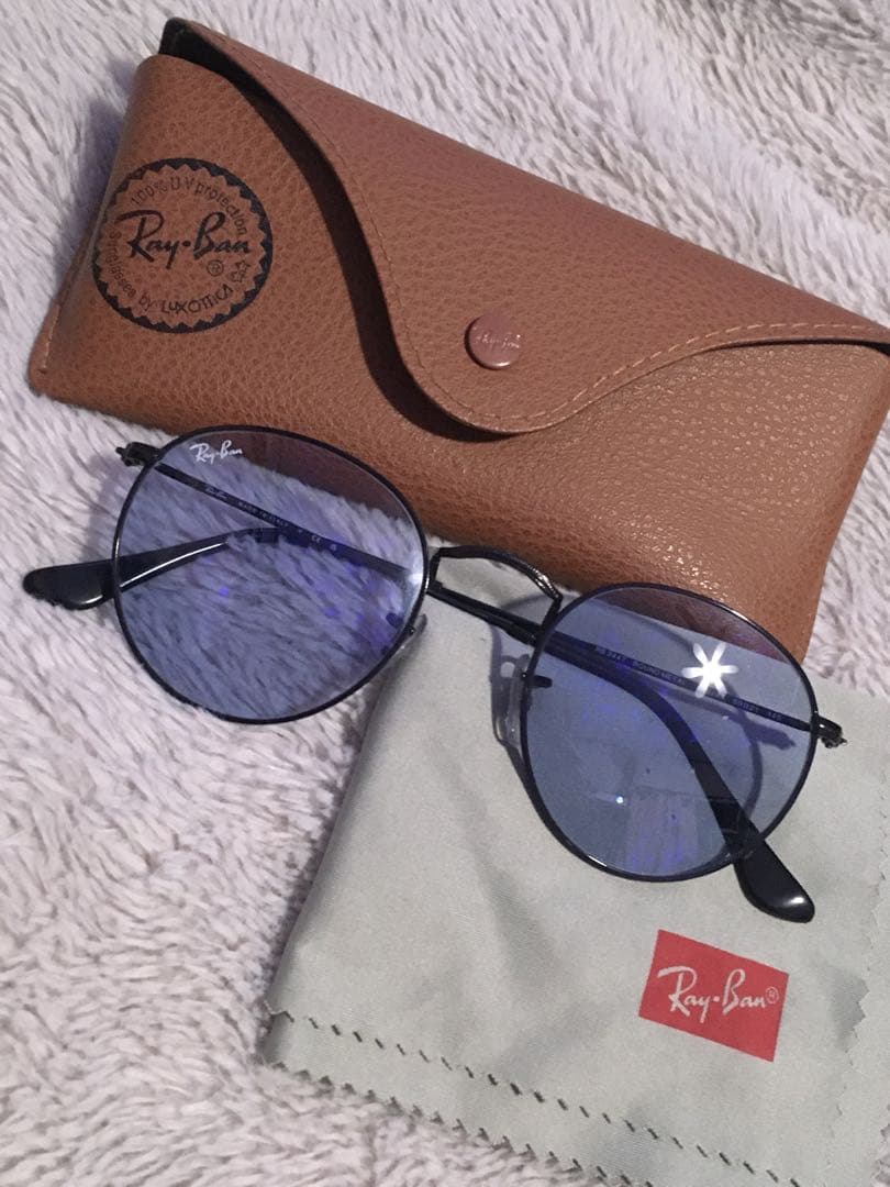 Ray-banレイバンケース付きサングラスRB3447 ラウンドメタル ブラック